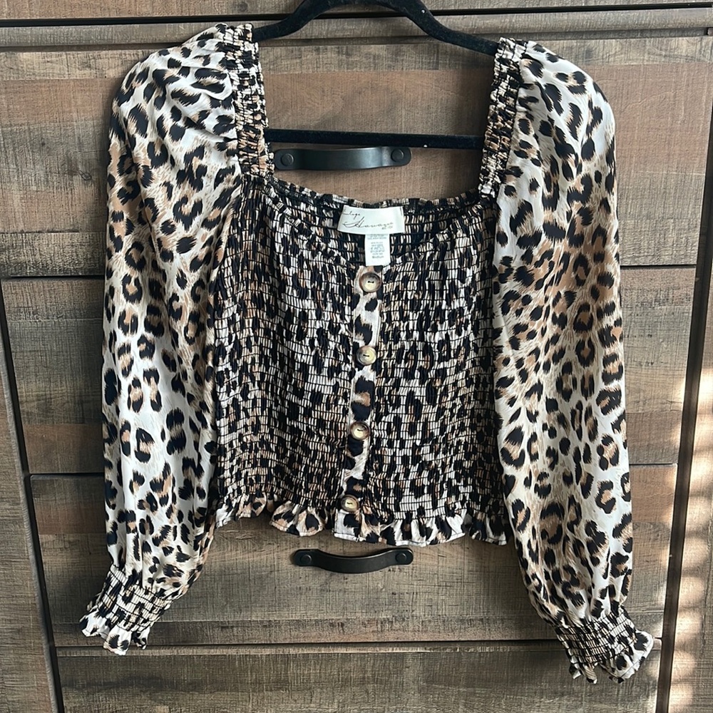 Leopard smock blouse